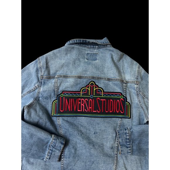 Universal Studios Florida Retro Marquee Logo Denim Jean Jacket L - Picture 5 of 9